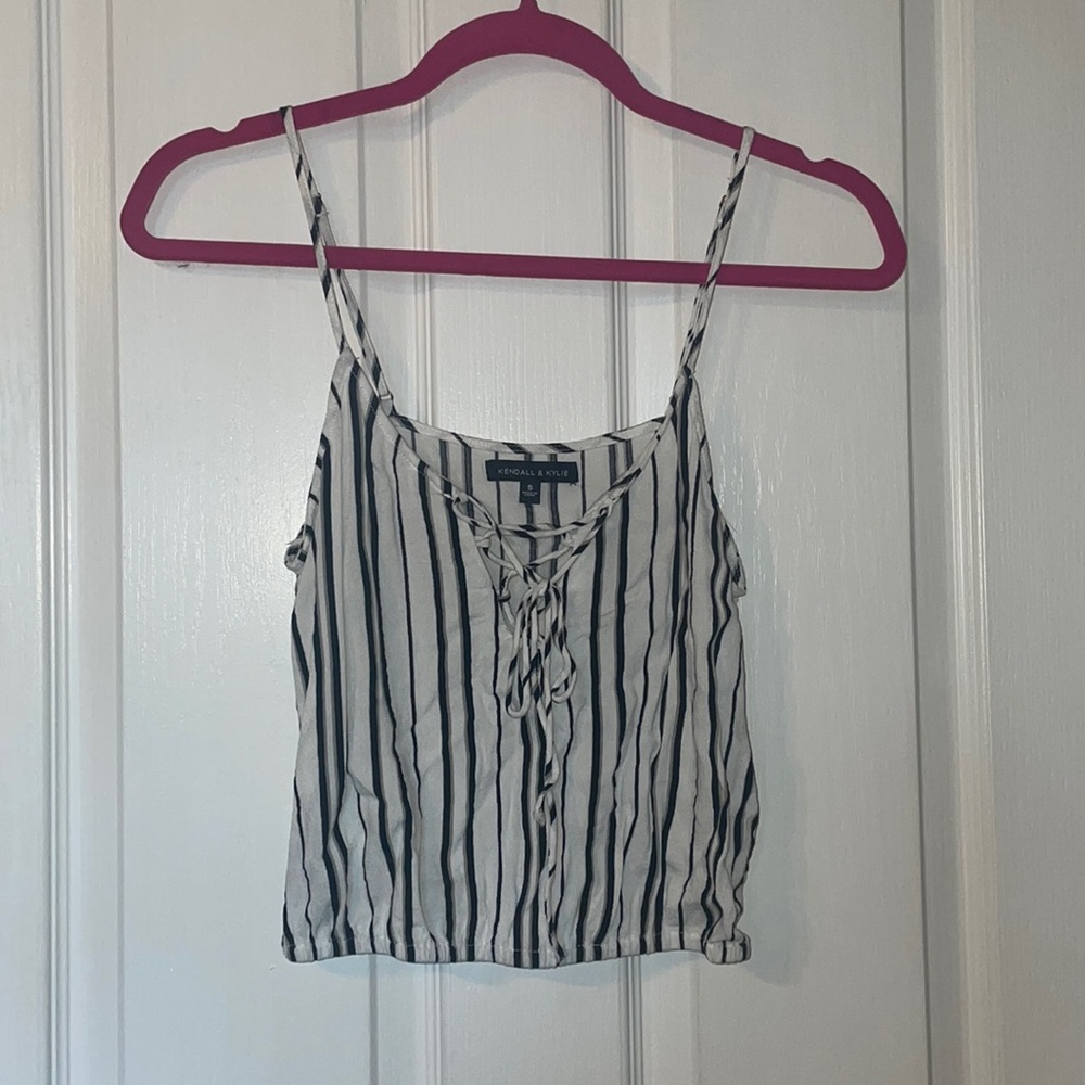 Black and white stripe tank.